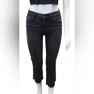 Hidden Black Raw Hem Skinny Stretchy High  Rise Ankle Jeans Size 26